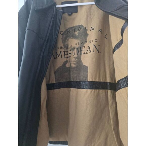Mens Vintage Original Authentic Classic James Dean Black Leather Jacket Size XXL - Picture 2 of 10